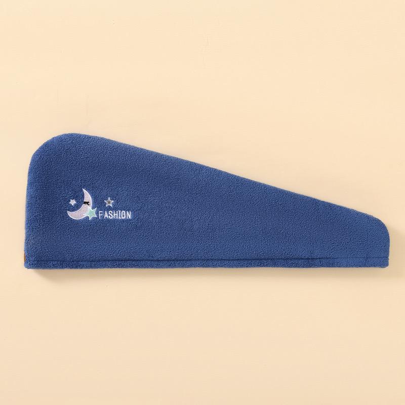 1Pc Embroidery Style Hair Drying Cap, Coral Fleece Thickened Hair Towel for Bathroom, Women's Absorbent Quick Drying Shower Cap