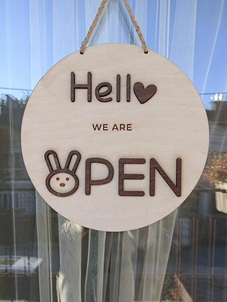 1 kus 3D oboustranné cedule otevřeno zavřeno pro podnikání, personalizovaná zakázková dřevěná cedule