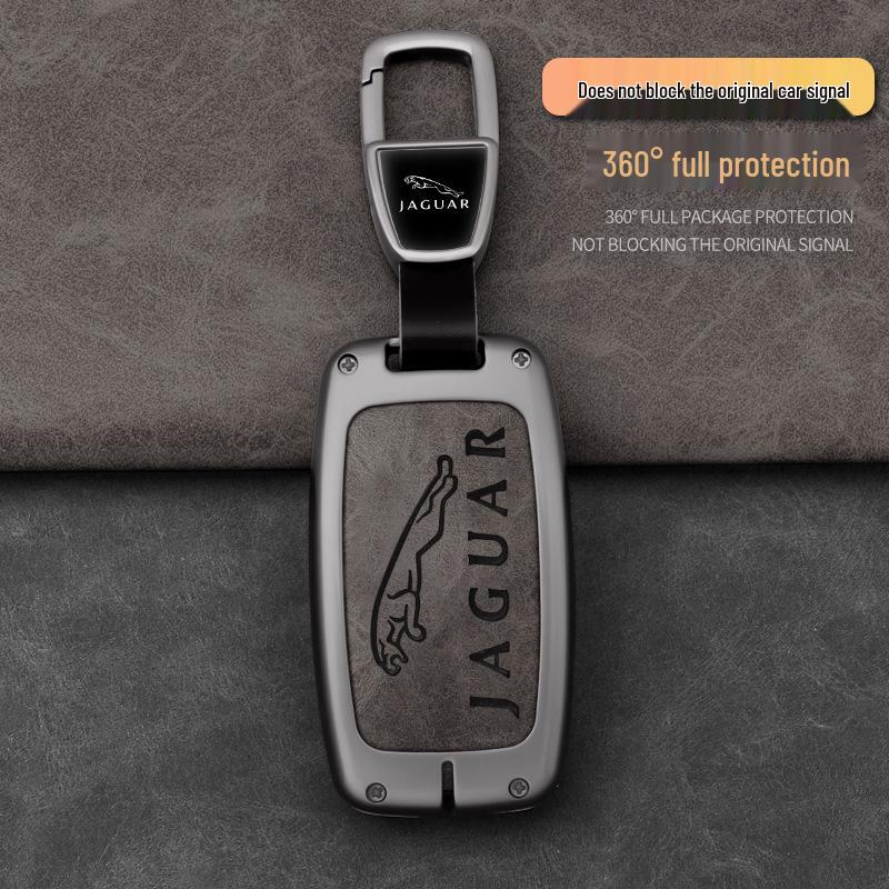 Jaguar Key Cover for XFL, XEL, XJL, F-PACE, XF, XE: Unisex Car Key Shell with Racetrack Buckle