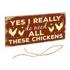 Funny Chicken Coop Signs Red Outdoor Farmhouse Decor Wood Hanging Wall Art Hanging Plaque for Chicken Lovers