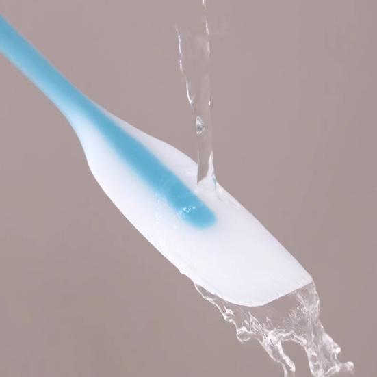 Soft Silicone Spatula Food-Grade Heat-Resistant Cooking Baking Tool Flexible Curved Head Spatula Fits Pots Bowls Non-Stick Safe Kitchen Utensil