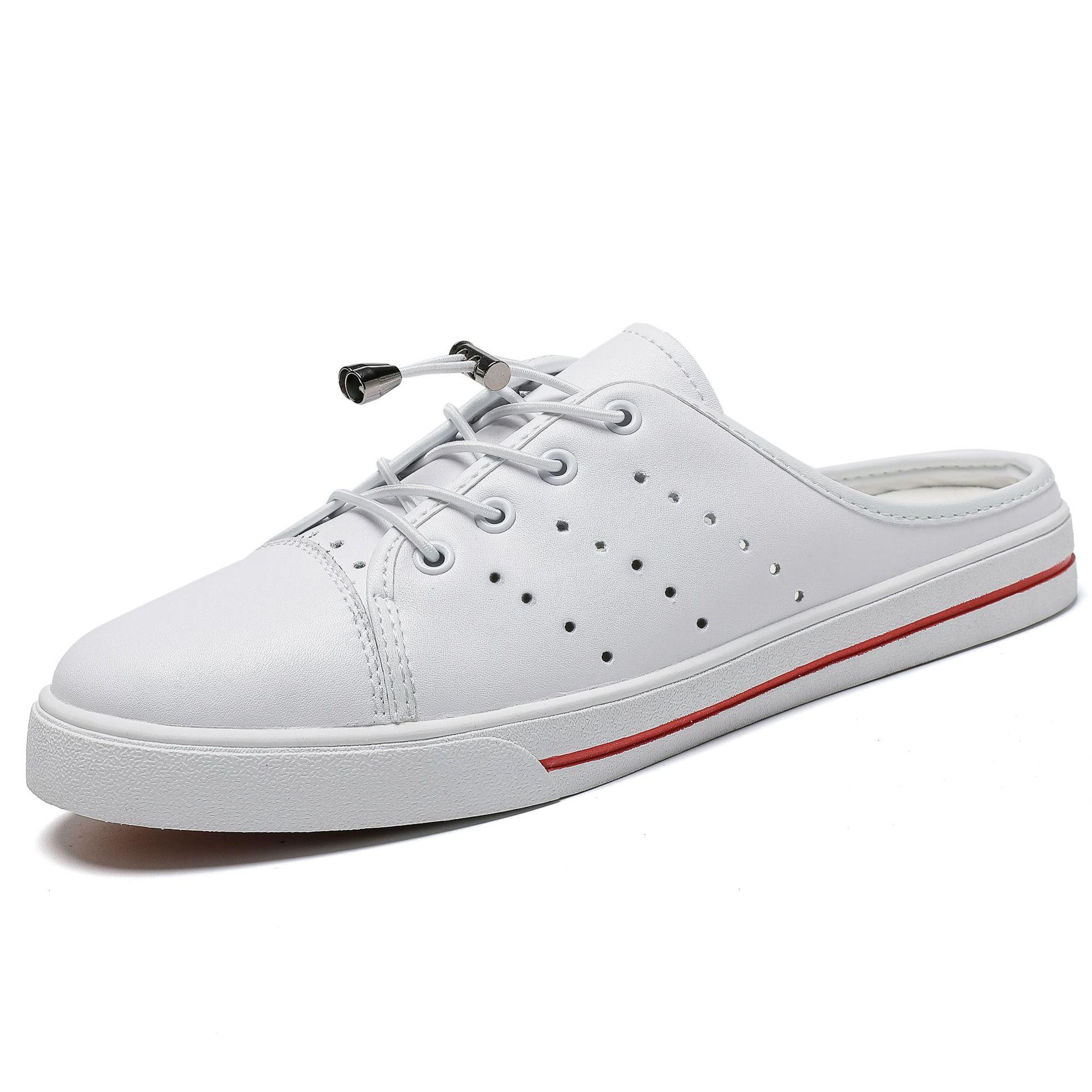 Men s Genuine Leather Round Toe Lace-up Casual Shoes with Breathable Cowhide Flat Heel Design 45