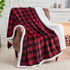 Double-Layer Red & Black Plaid Flannel Blanket with Lambswool - Thick, Super Soft, Christmas Edition