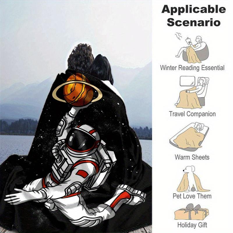 1 Stück Astronauten-Druck Leichte Flanelldecke, Bequeme und Warme Decke, für Camping Sofa Bett und Couch Büro, Geschenk