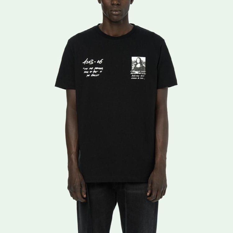 OFF WHITE Oversize'owa koszulka z nadrukiem graficznym Monalisa OMAA027S191850051020