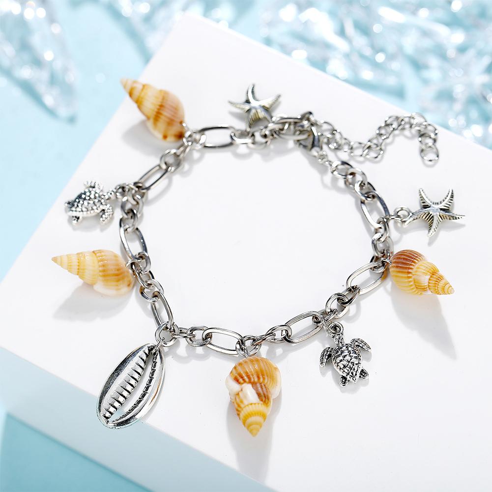 1PC Women Metal Turtle Shell Pendant Anklet Vintage Style Beach Wear Ankle Chain