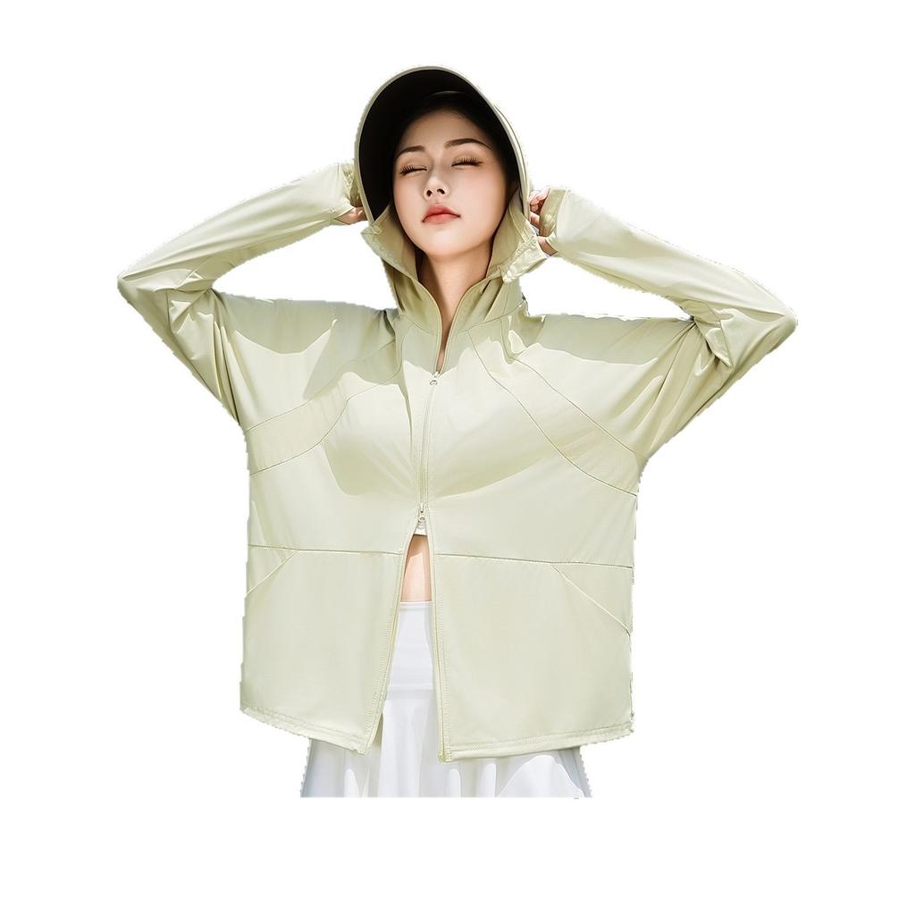Ice silk sunscreen clothing for girls' summer new outdoor UV protection, light and breathable, cool original yarn, versatile sunscreen clothing