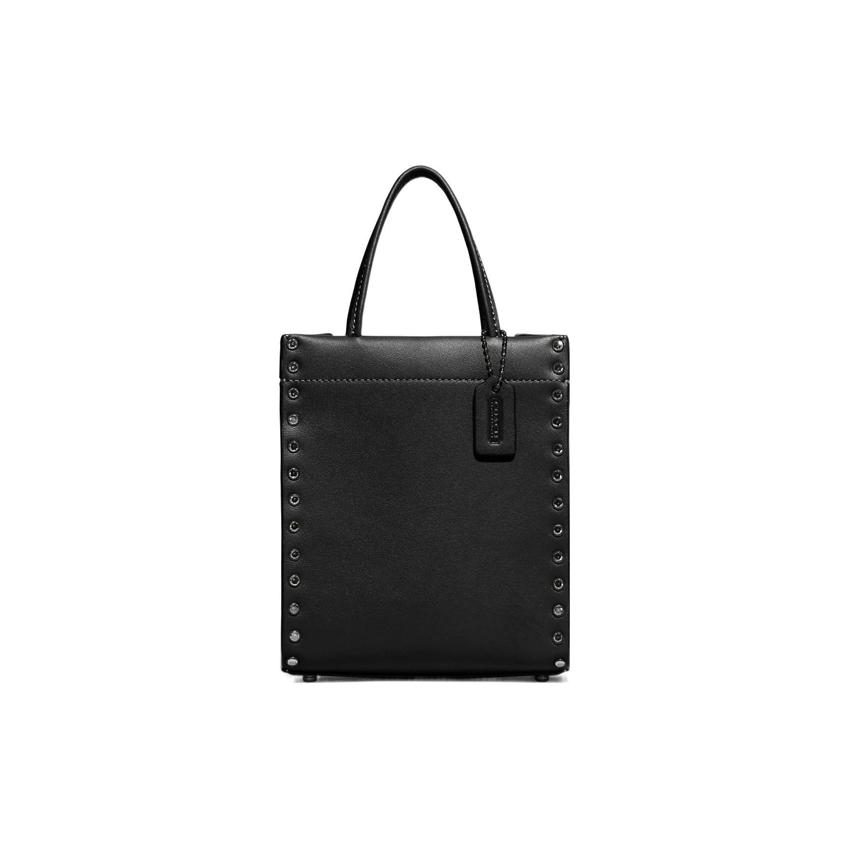 

Coach Cashin 14 Magnetic Snap Closure Studded Leather Shoulder Crossbody Mini Bag Women bags Black CE729-V5BLK Basic Set (Bag+Dust Bag)