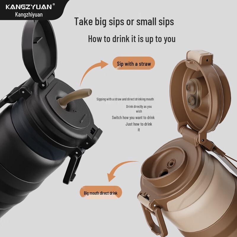 KANGZYUAN 316 Stainless Steel Insulated Dual-Drink Sports Water Bottle