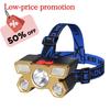 Portable 5LED Outdoor Headlamp with Built-in Battery,Rechargeable, Work Light Headlamp for Traveling Camping Fishing Hunting