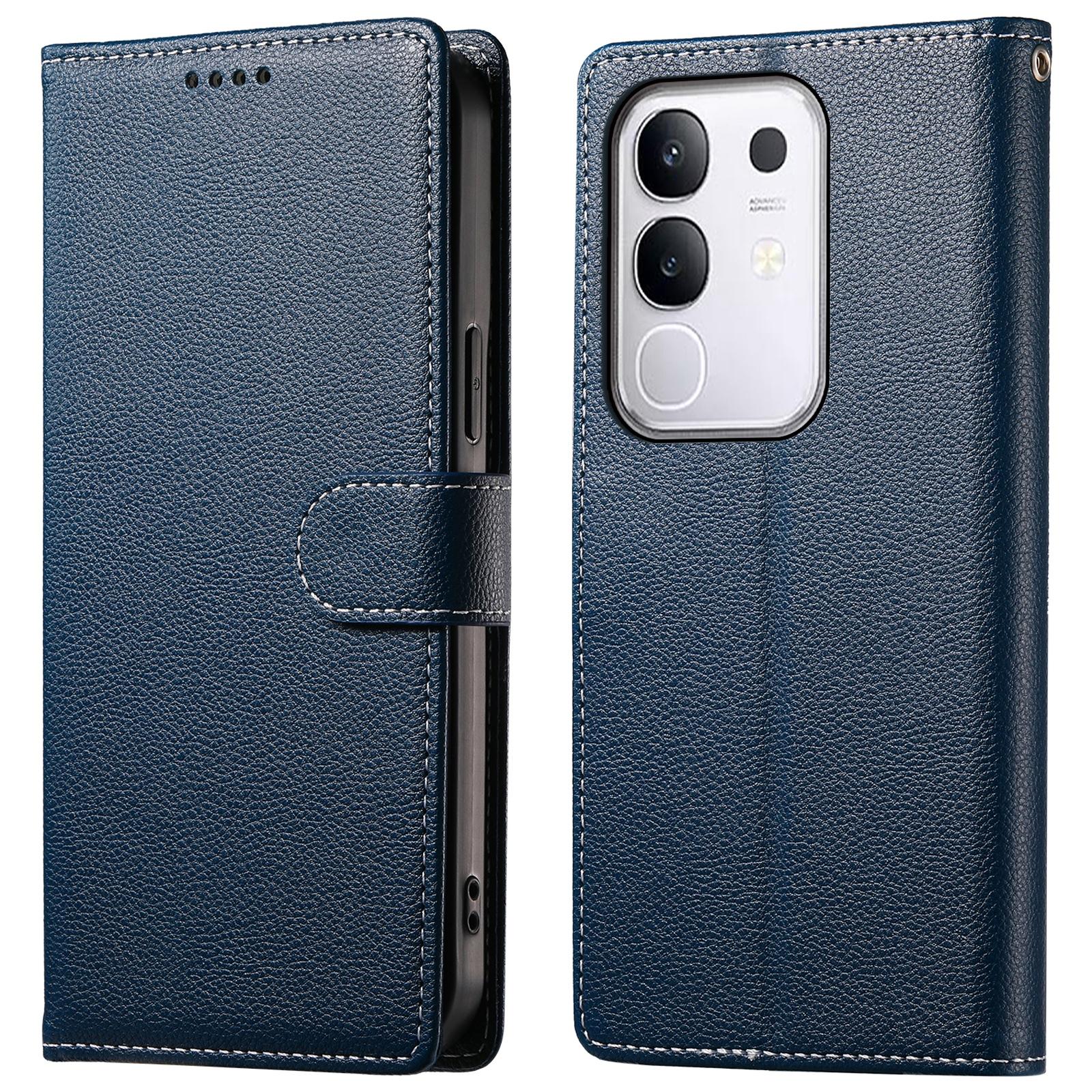 

For vivo Y29 4G Stand Case Litchi Texture Leather Wallet Phone Cover Magnetic Snap F