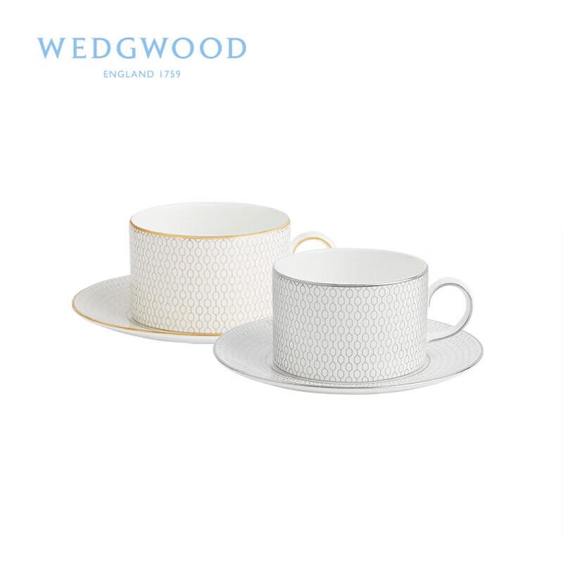 Wedgwood Geometric Platinum & Gold Cup & Saucer Set