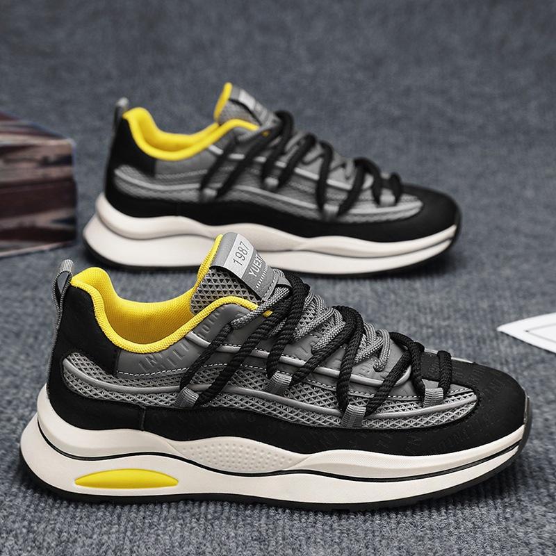 

Сітчасті кросівки чоловічі літо 2024 нові чоловічі туфлі модні татові кросівки дихаючі трендові туфлі студентські товсті підошви збільшують 44