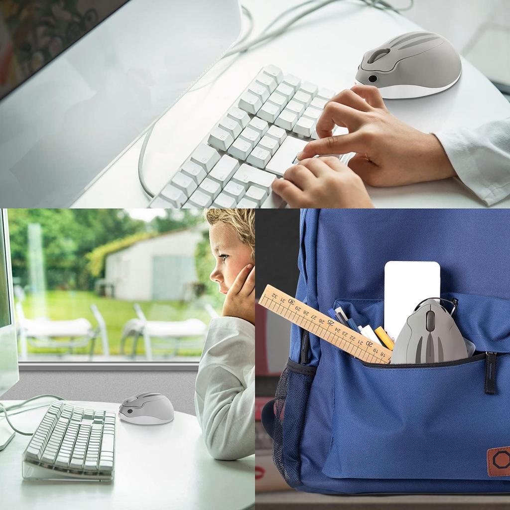 DIWOSHE 2.4Ghz Wireless Mouse, Cute Hamster Shape USB Wireless Mouse, Quiet, Optical, Medium Size, Lightweight, Character Design for Women and Kids,