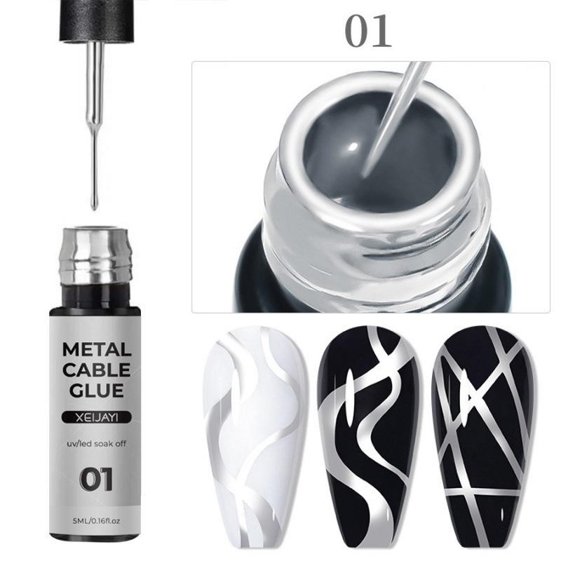 Nail Art Wire Glue Hook Edge Painted High Density Metal Glue Phototherapy Wire Drawing Glue Nail Salon Special