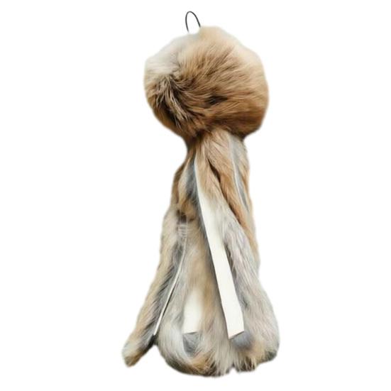 Fluffy Octopus Cat Toy Faux Fur Octopus Cat Wand Toy 18cm коричневый