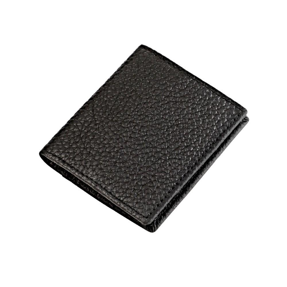 

Versatile Portable Leather Coin Purse Pouch Solid Color Short Portable Wallet Fashion Simple Mini Money Bag Women чёрный