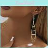 Elegant Natural Gold Stone Earrings With Trendy Fringe And Chain Detail