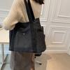 Vintage Simple Shoulder Bag Women'S Casual Solid Color Large-Capacity Messenger Bag Japanese Harajuku Shoulder Bag