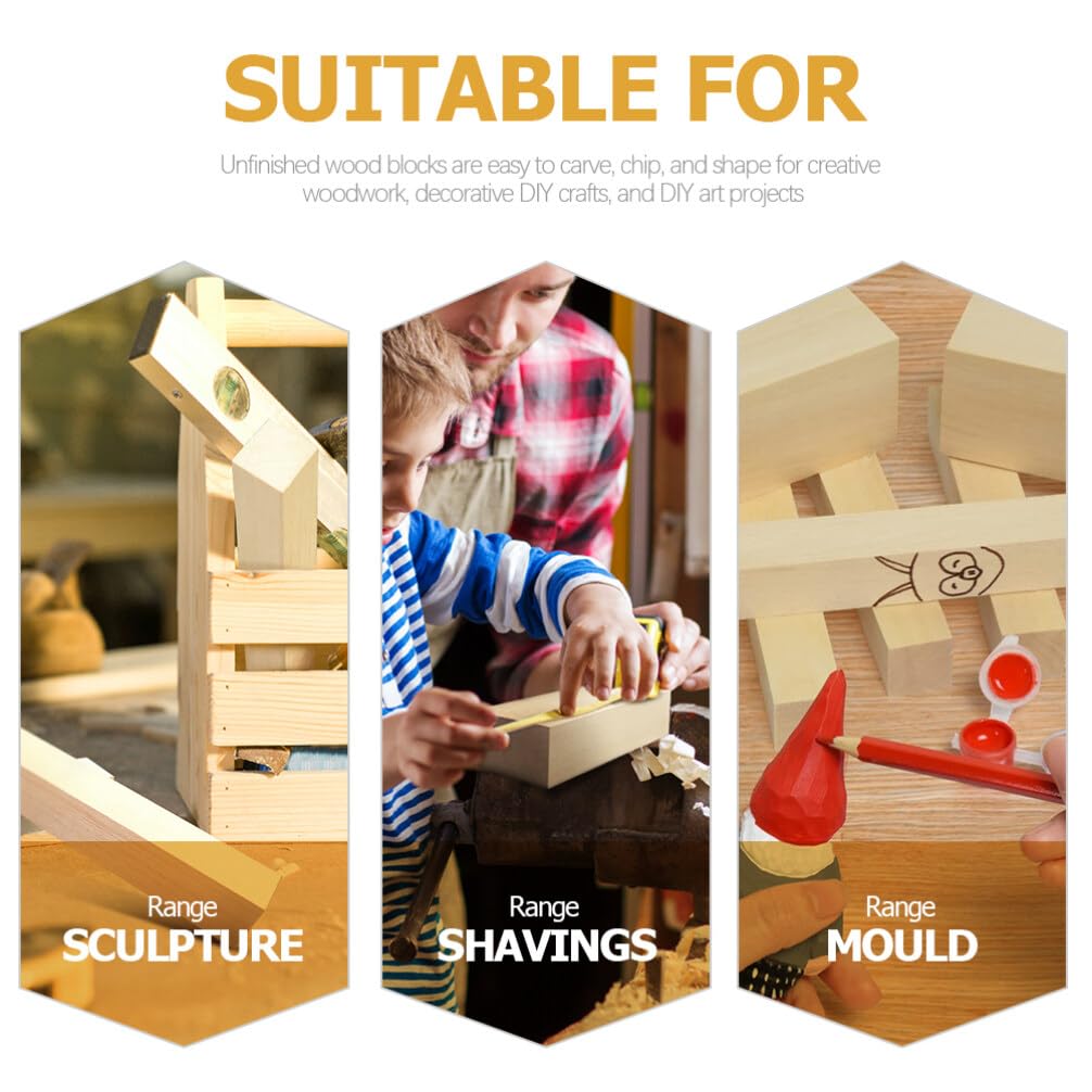 Operitacx Wood Carving Kit, Basswood Carving Block Set, 10 Pieces, 5.9" x 2" x 2", Lightweight 735g, Ideal for Beginners, Wood Carving Materials,