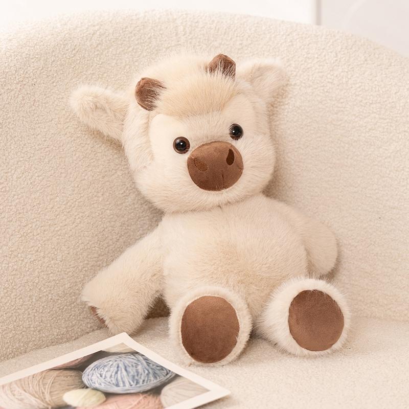 Adorável Brinquedo de Pelúcia Vaca das Terras Altas 45cm - Animal de Pelúcia Correndo Abraçável Feito com Tecido Macio Premium, Companheiro Acalmador