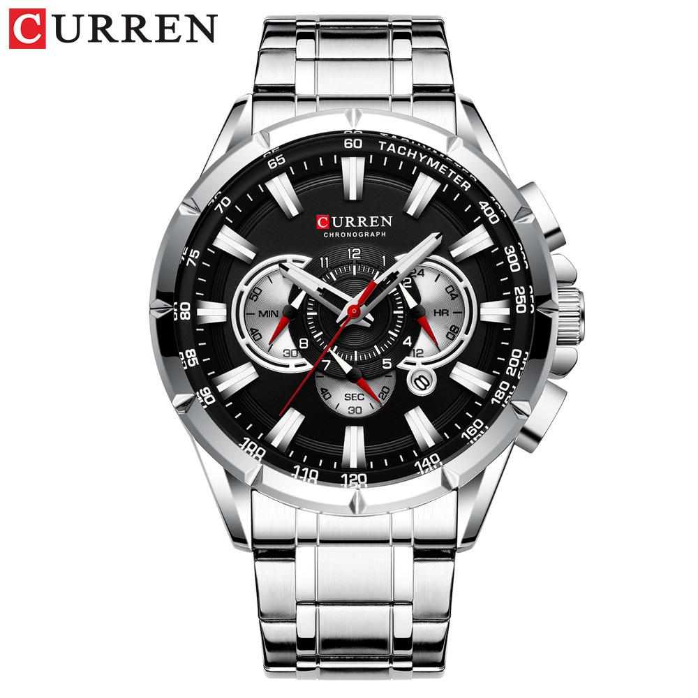 CURREN Herrenuhren Luxus Chronograph Quarzuhr Wasserdicht Sport Armbanduhr Edelstahl Männliche Uhr
