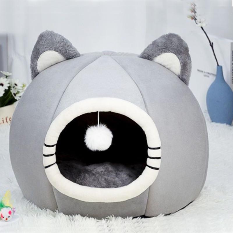 Cat Pet Dog Warm House Cave Beds for Innendørs Cats Cozy