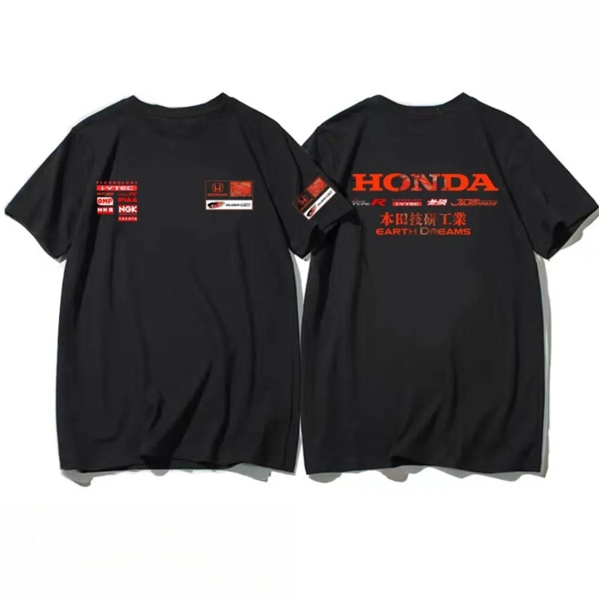 

2026 Honda Civic FD2 Спортивний автомобіль Двигун K20 Підходить для автомобіля JDM Перегони Мода Футболка З коротким рукавом Бавовняна Культурна Сорочка Кастомізація L червоний