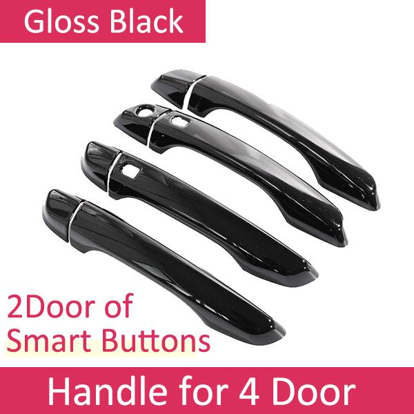 For Citroen C4 Cactus 2014~ Gloss Black Outer Door Smart Handle Cover Trim ABS Protective Stickers Car Exterior Accessories