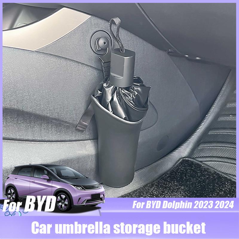 For BYD Dolphin  2024 Car umbrella storage bucket Car storage box trash can Automotive interior modification