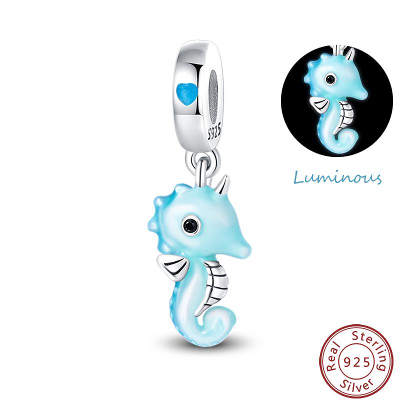 Luminous Ocean Series Copper Dolphin Turtle Octopus Charms Beads 3Mm Diy Fine Jewelry Gifts Making