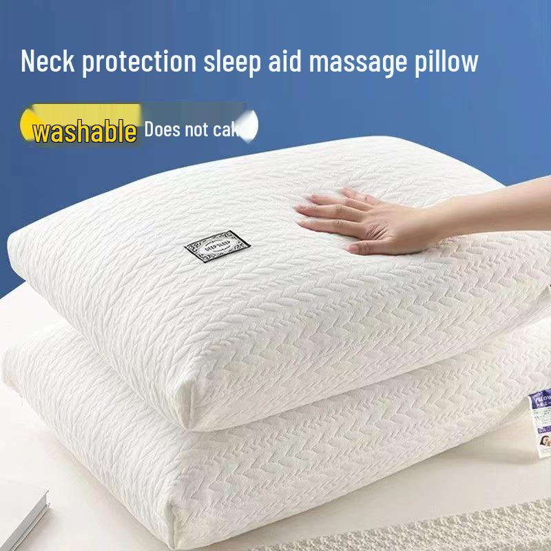 High Elasticity Cervical Support Cotton Pillow - Anti-Collapse Design for Home and Hotel Use, Enhances Sleep Quality