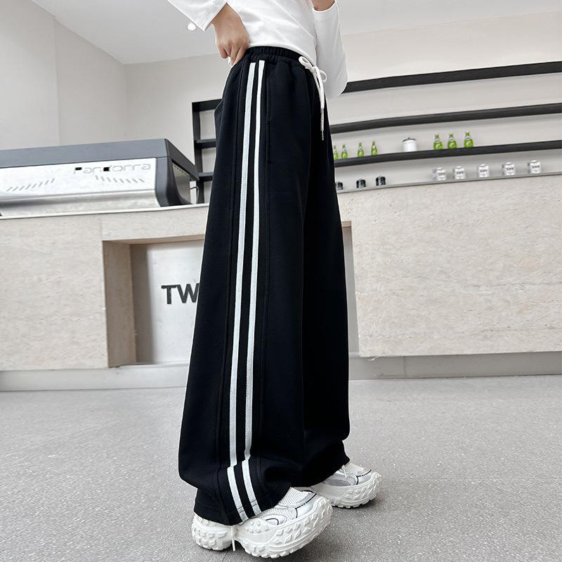 Children's Teenager Sports Pants Spring Autumn Wide-leg Casual Trousers Children's Straight Loose Pants Kids Autumn Clothing
