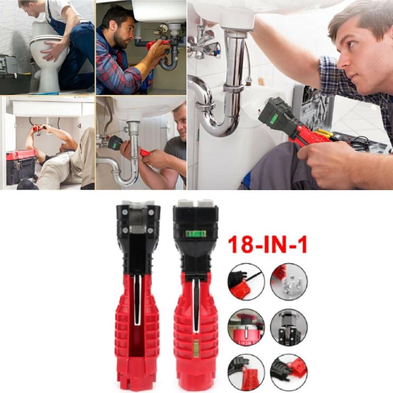 Multifunktionales 18-in-1 Spülbecken-Schlüsselwerkzeug für Wasserhahn, Heizung und Badezimmerinstallation