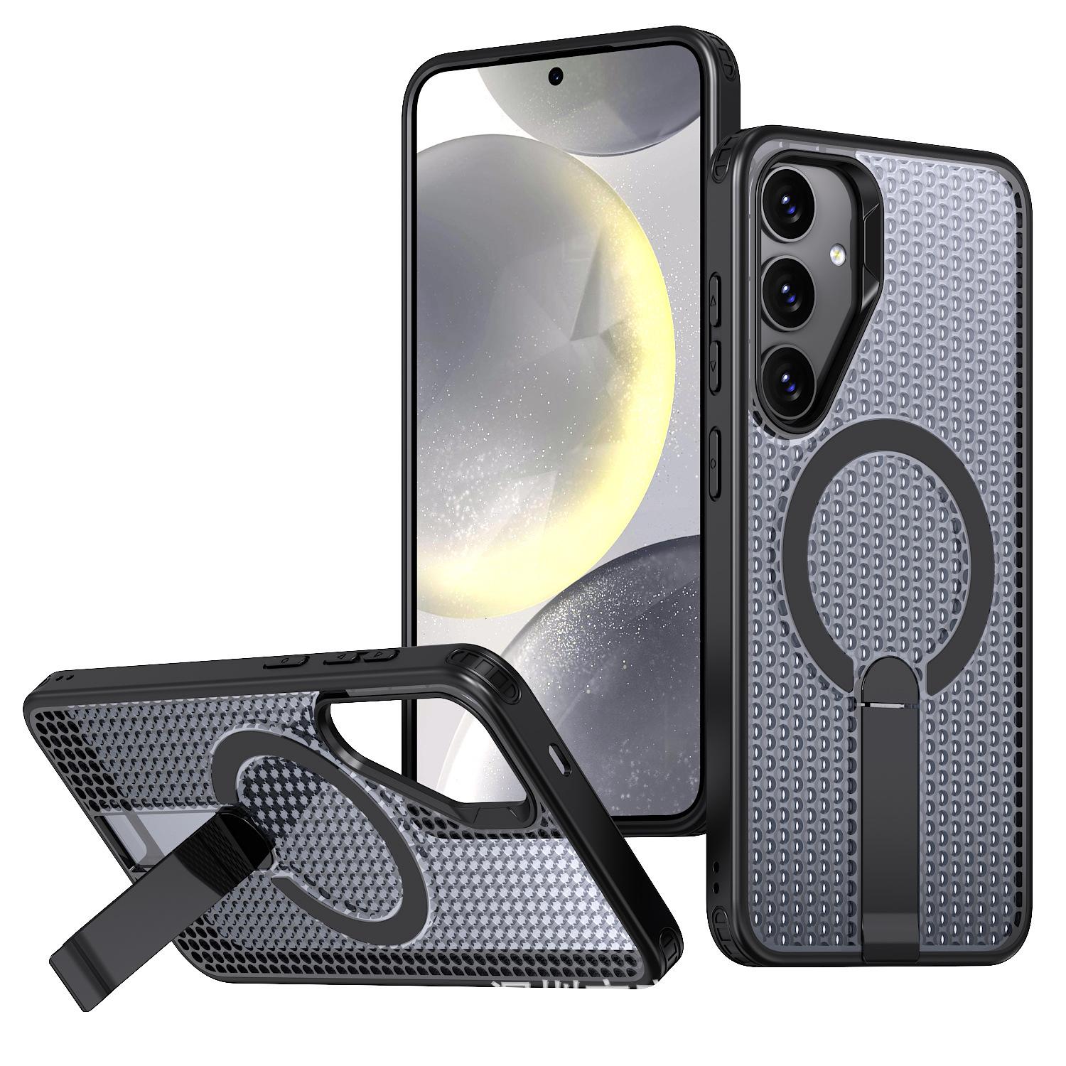 

New Fanxing Suitable for Samsung S25FE Honeycomb Cooling Bracket Mobile Phone Case A17 Car Magnetic Suction Anti Fall Protection Case S25 FE