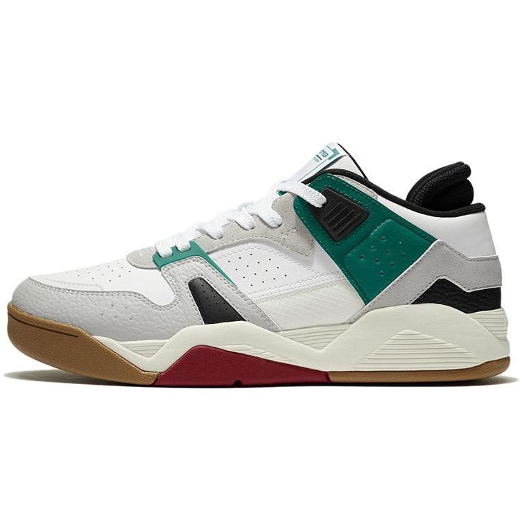 New LiNing Cushioning Lightweight Wear Resistant Slip Resistant Low Top Vintage Basketball Shoes Men's Gray Green AGBS031-1