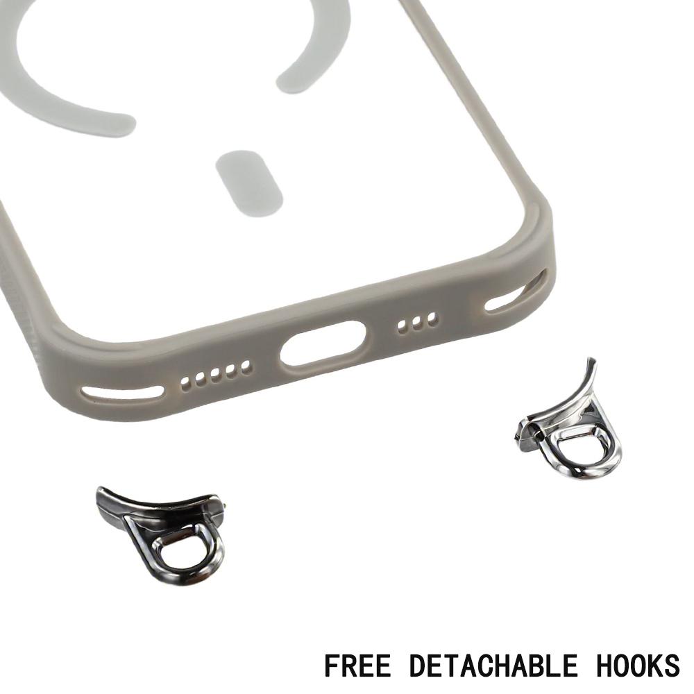 For iPhone Air Case Compatible with MagSafe PC TPU Phone Cover with Adjustable Lanyard/Camera Frame Kickstand