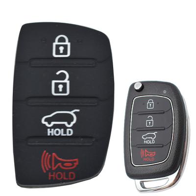 Almohadilla de goma para cubierta de llave de coche para Hyundai Tucson Santa fe/ix45 Sonata i40, carcasa de repuesto para llave de coche de reparación de 4 botones, funda Fob
