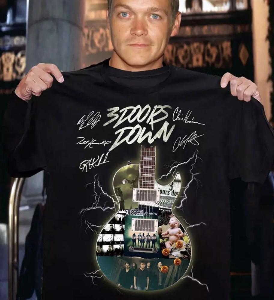 

3 Doors Down Band Guitar Signature Full Size S-5XL Unisex T-Shirt XL