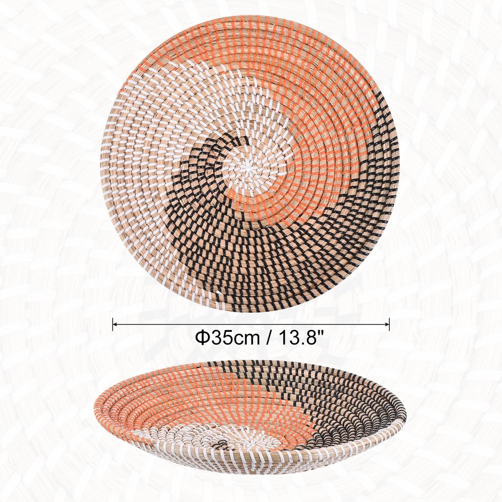 35cm Hängender Gewebter Wandkorb Natur Rattan Wandkorb Dekor Boho Bauernhaus Rustikal Dekorative Tischdeko für Wohnzimmer