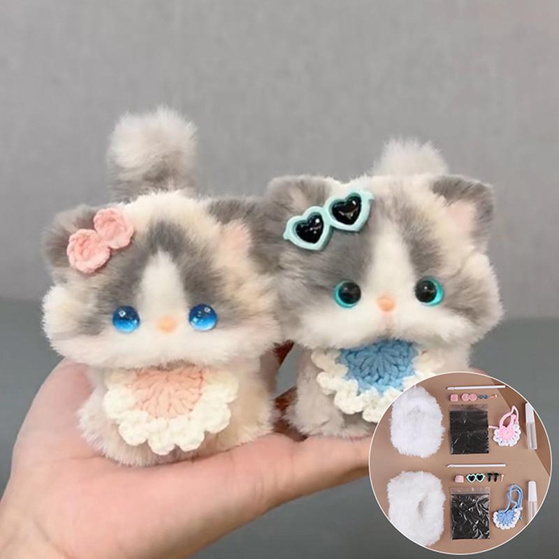 

Креативная ручная работа, скручивающаяся палочка, кулон-игрушка в виде маленького котенка, плюшевые подарки, набор материалов для DIY, брелок для любителей рукоделия