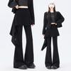 Women's 2026 Spring High-waisted Micro-flare Pants with Ribbon Detail: Slimming, Elastic, and Stylish
