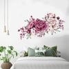 Self-adhesive PVC Wall Stickers Modern Peony Rose Watercolor Blooming Flowers for Living Room Decor