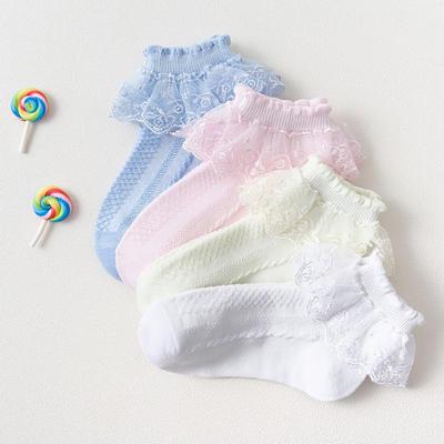 Baby Girl Socks Lovely Solid Color Breathable Princess Short Socks