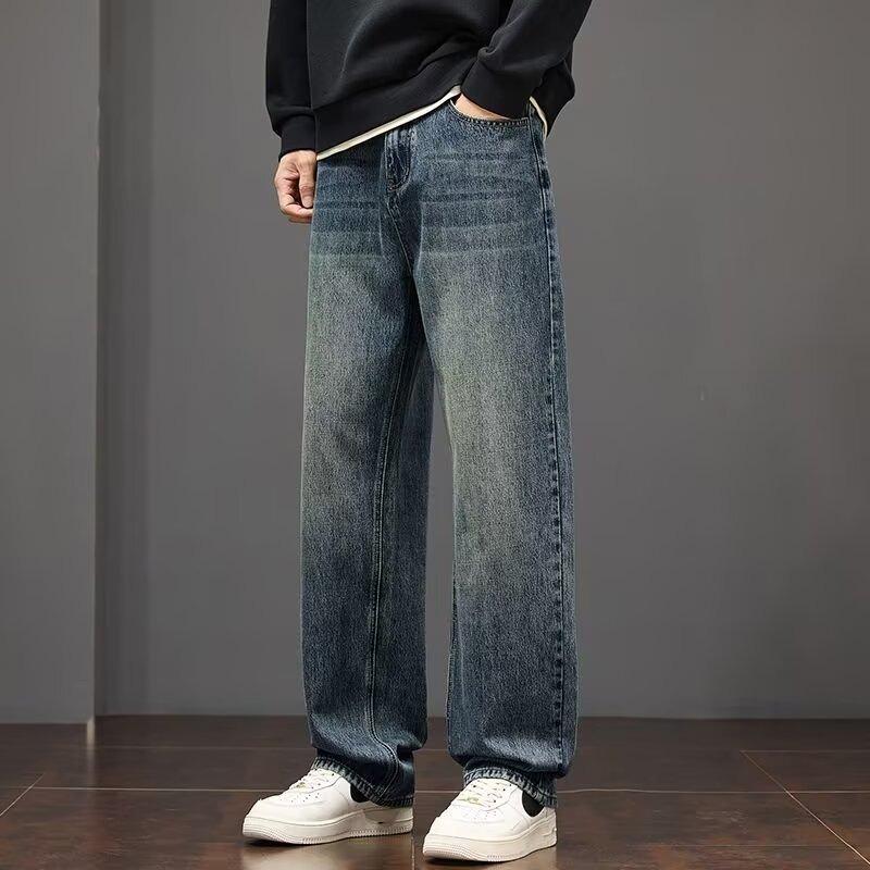 

Men s 2025 Retro Loose Straight-Leg Wide Casual Jeans 29