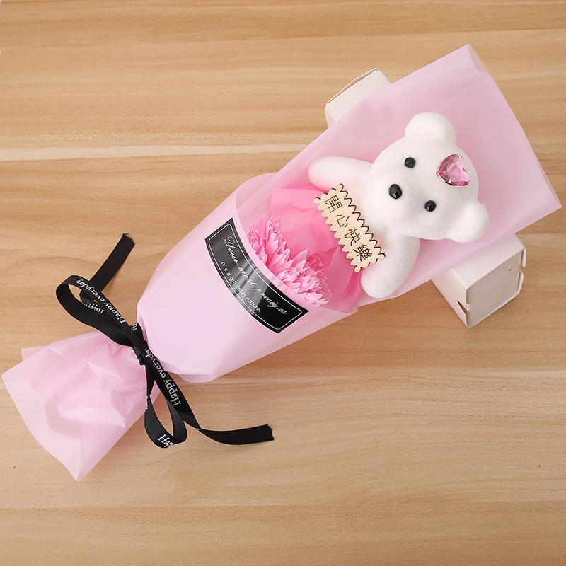 

Искусственная гвоздика Мыло Букет гвоздик с куклой-медведем Подарок на день рождения Подарок на День матери Украшение для дома Свадебное украшение