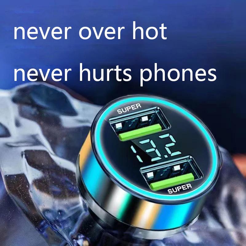 120w USB-Autoladegerät 2 Anschlüsse LED-Anzeige Schnellladefeuerzeugstecker Netzteil 12v 24v für iPhone Samsung Huawei usw