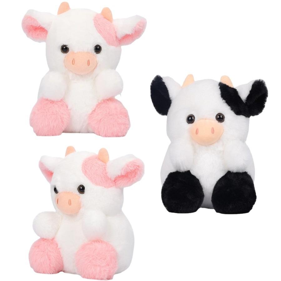 20cm/7.87in Cute Cow Plush Toys Cartoon Colorful Strawberry Bull Stuffed Animal Cattle Soft  Plushie Doll Decor For Party Gift