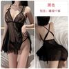 Women's Lace Sheer Bow Comfy Backless Cami Dress Lingerie Set