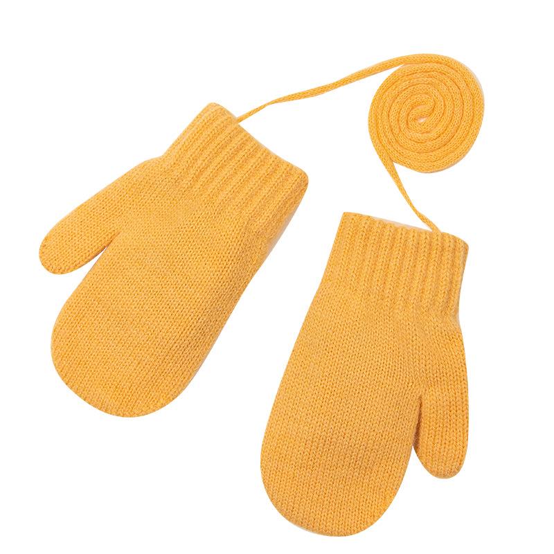 Koreanische Ins-Style Kinderwinterhandschuhe & Fingerlose Handschuhe Set mit Umhängeband für Jungen & Mädchen, Alter 1-4 Jahre, Ideal zum Radfahren.